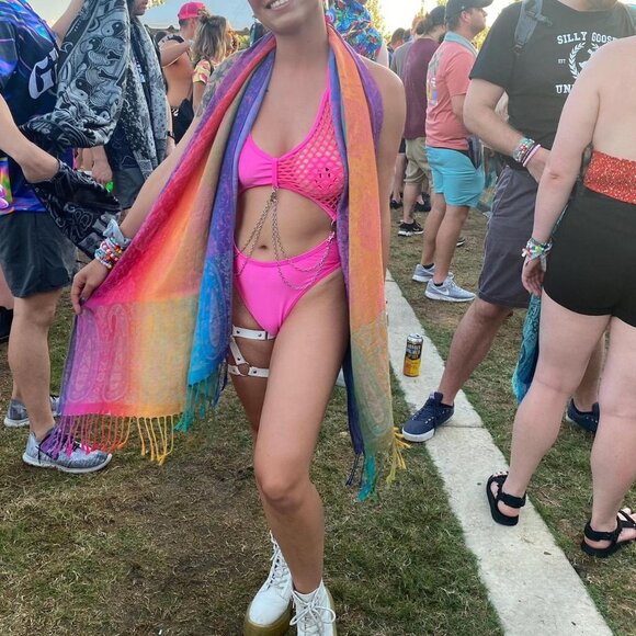 THE ROLITA COUTURE X iHR PINK SUGAR PUNK PRINCESS RAVE / FESTIVAL BODYSUIT— S - Picture 2 of 4